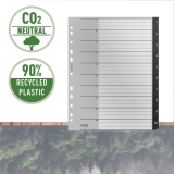Index  Recycle, PP cu amprenta CO2 neutra, partial reciclat, reciclabil, A4 MAXI, 1-10, negru, Leitz