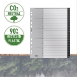 Index  Recycle, PP cu amprenta CO2 neutra, partial reciclat, reciclabil, A4 MAXI, 1-20, negru, Leitz