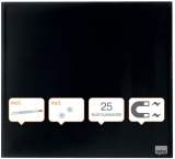 Tabla Impression Pro, sticla, magnetica, 30x30 cm, include marker si magneti, negru NOBO