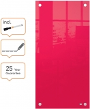 Tabla de sticla rosu, Impression pro, 30x60 cm, include marker, Nobo