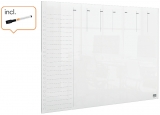 Organizator, saptamanal, acrylic, pentru birou sau perete,  A3, marker inclus, transparent NOBO