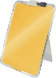 Tabla Cosy, sticla, pentru birou, marker inclus, cu trepied, Leitz galben chihlimbar