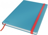 Caiet de birou  Cosy, carton laminat, coperta dura, certificare FSC, reciclabil, B5, 80 coli, dictando, Leitz albastru celest