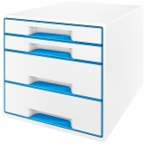 Cabinet cu 4 sertare WOW Leitz alb/albastru