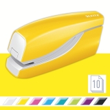 Capsator electric, WOW NeXXt Series, cu baterii, 10 coli, galben metalizat, Leitz