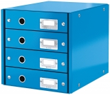 Suport cu 4 sertare Click & Store WOW Leitz albastru metalizat