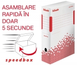 Cutie depozitare si arhivare  Speedbox, carton, 100% reciclat, certificare FSC, reciclabil, 100 mm, alb, Esselte