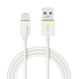 Cablu de date Complete, tip USB-C la tip USB-A, 1 m, alb, Leitz