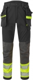 Pantaloni cu buzunare Holster detasabile, Clasa 1, Galben/Negru, Regular, Portwest EV4