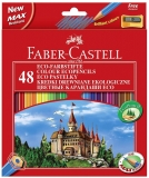 Creioane colorate 48 culori + ascutitoare eco Faber-Castell