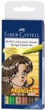 Marker caligrafic Pitt Artist Pen Manga Kaioro 6 buc/set Faber-Castell