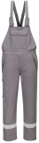 Pantaloni cu piptar de protectie FR rezistenta chimica, gri, Portwest