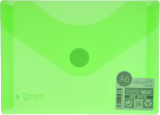 Plic plastic Office box, A6, prindere tip arici, tip V, verde