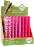 Roller gel cu rescriere, 0.5 mm, albastru, Pink Unicorn, Happy Color, diverse culori, display 40 de bucati