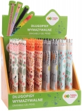 Roller gel cu rescriere, 0.5 mm, albastru, Floral Art, Happy Color, diverse culori, display 40 de bucati