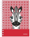 Caiet cu spira A5, 100 file, 70g/mp, matematica, motiv Cute Animals Zebra, Herlitz 