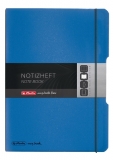 Caiet My.book Flex A5 2x40 file dictando+patratele albastru transparent Herlitz