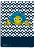 Caiet my.book flex, A5, 40 file, pătrățele, copertă PP, Cute Animals Turtle, Herlitz