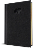Agenda Herlitz datata 2026, A5, 352 pagini, Premium Deluxe Chiavenna, culoare negru