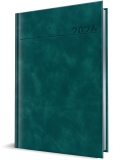 Agenda Herlitz datata 2026, A5, 352 pagini, Premium Deluxe Chia, culoare verde petrol