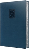 Agenda Herlitz datata 2025, A5, 352 pagini, Premium Deluxe Panama, culoare albastru