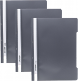 Dosar sina A4 PP, perforat gri inchis, Herlitz, 50 buc/set  