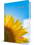 Agenda Herlitz datata 2026, A5, Motive, 352 pagini, coperta buretata, motiv Sun Flower