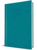 Agenda Herlitz datata 2026, A5, 352 pagini, coperta din piele sintetica, Corinaldo DeLuxe, culoare turquise