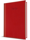 Agenda Herlitz datata 2026, A5, 352 pagini, coperta din piele sintetica, Corinaldo DeLuxe, culoare rosu