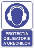 Indicator Protectia obligatorie a urechilor, 105x148mm