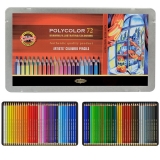 Creioane colorate Polycolor, cutie metal, 72 culori/set Koh-I-Noor
