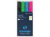 Marker pentru sticla Maxx 245, 4 culori/set, Schneider 