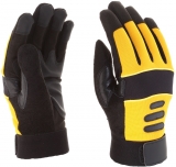Manusi pentru soferi cu 5 degete, cu palmiera, marime: M, Galben / Negru, Rock Safety MKSDP-5