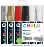 Marker creta lichida, varf High-Flow, 15 mm, Chalk Marker Basic, 6 culori/set Molotow