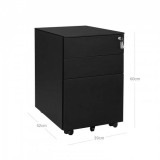 Dulap mobil Songmics, din otel cu 3 sertare, negru