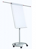 Flipchart magnetic, 100 x 70 cm, cu brate laterale, cu rotile, Vision Optima