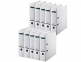 Biblioraft 180°, PP, partial reciclat, certificare FSC, A4, 80 mm, alb, 10 buc/set Leitz