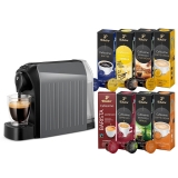 Espressor Tchibo Cafissimo Easy Grey + Set capsule cafea Tchibo Cafissimo Starter Pack Max 8 cutii/set