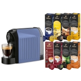 Espressor capsule Tchibo Cafissimo Easy Light Blueberry + Set capsule cafea Tchibo Cafissimo Starter Pack Max 8 cutii/set