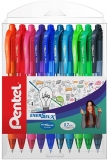 Roller cu gel EnerGel X, 0.7 mm, cu mecanism, 10 culori/set Pentel 