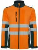 Jacheta soft shell Hi-Vis Antares, pentru barbati, Bleumarin/Portocaliu Fluorescent, Roly 