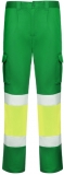 Pantaloni Hi-Vis Daily Stretch Hv, pentru barbati, Verde Gradina/Galben Fluorescent, Roly 