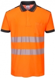 Tricou polo Hi-Vis Vision PW3, Portocaliu/Negru, Portwest 