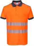 Tricou polo Hi-Vis Vision PW3, Portocaliu/Navy, Portwest 