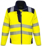 Jacheta Softshell Hi-Vis Vision PW3, Galben/Navy, Portwest 