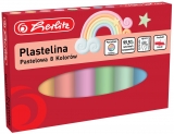 Plastilina set 8 culori pastel, Herlitz