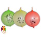 Baloane multicolore cu elastic, diverse modele, 50 buc/set