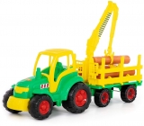 Jucarie Tractor si remorca cu lemne 8229 Champion Polesie