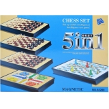 Joc magnetic 5 in 1: serpi si scari, ludo, sah, dame, sah si dame, tabla magnetica 24 cm