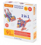Set de joaca Joc constructii Micul inginer 72986, 91 piese/cutie, Polesie